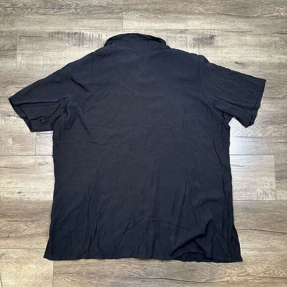 Designs Lane Bryant Women’s Size 22 24 Vintage Button Down Blouse Black Pockets - Picture 6 of 7